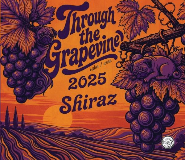 Etiket van Through The Grapevine '25 Shiraz